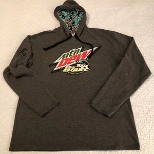 Mountain Dew Baja Blast Taco Bell promotional thin gray hoodie. Size XL.